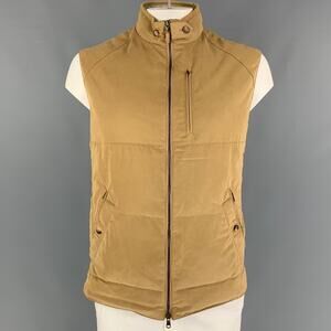 BRUNELLO CUCINELLI Size XL Khaki Quilted Polyester Nylon Vest